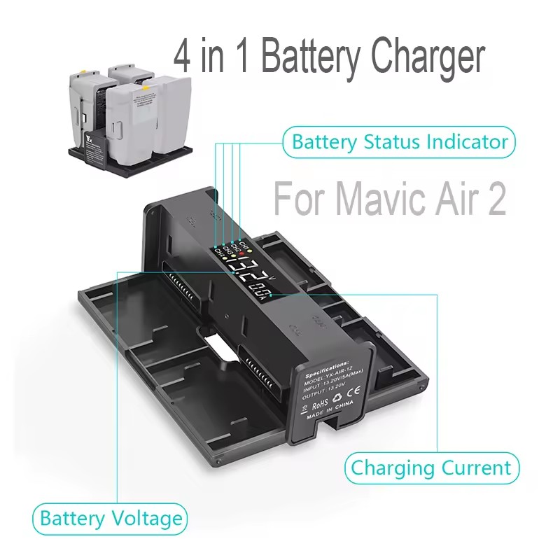 Drone Battery Smart - Hub di ricarica pieghevole portatile 4