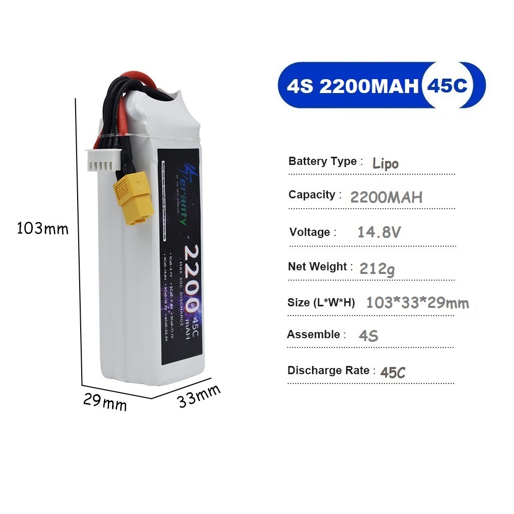 Batteria LiPo 4S 14.8V 1500mah - Drone Battery Li-Ion recensione e prezzo